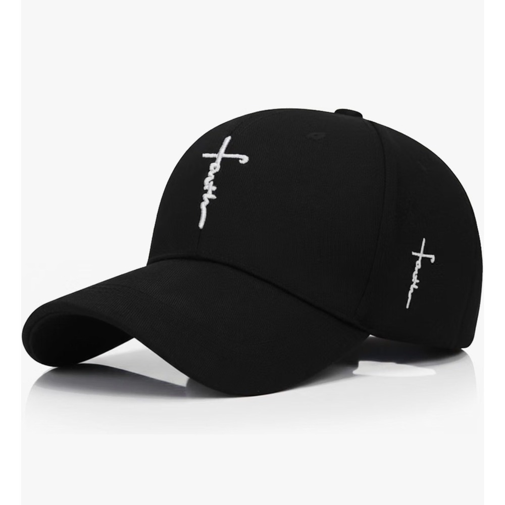 Jesus Cross Baseball Cap – Black & White – Adjustable – Unisex – NWOT